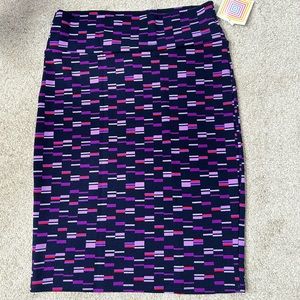 LuLaRoe Cassie Pencil Skirt Purple Geometric NWT